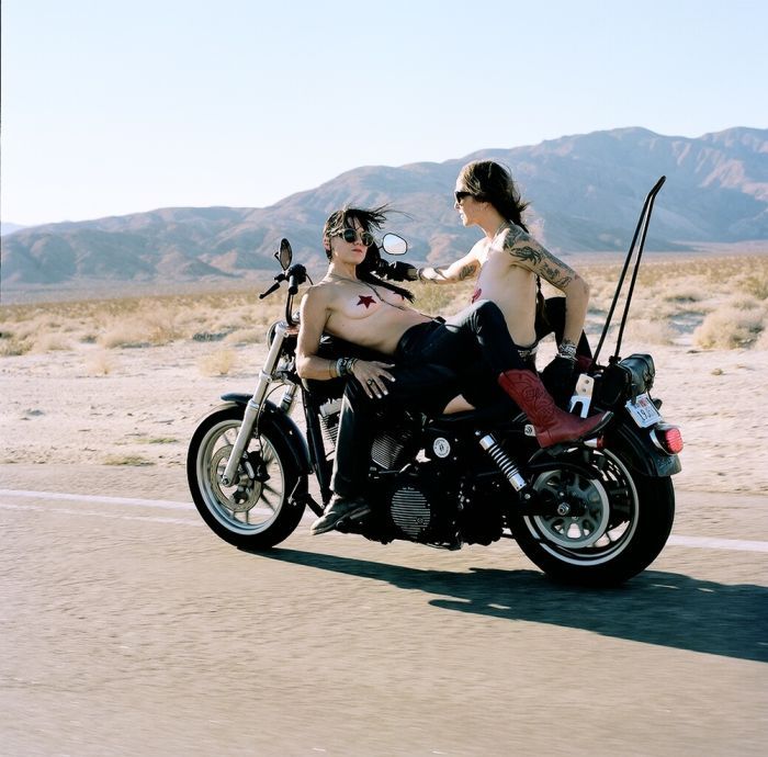 Girls on a motorcycle in Lyon